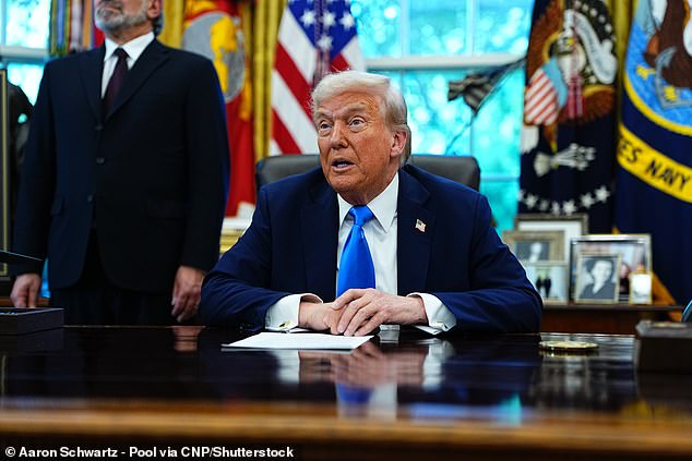 When asked if there was a 'threat to Nati' during an executive order signing in the Oval Office, US President Donald Trump said: 'I don't love it