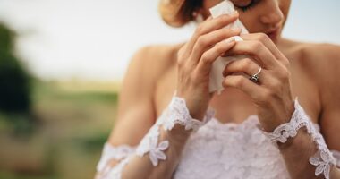 The £5,000 she borrowed had been sitting safely in our bank account ready to pay the final balances for cars, flowers and the like a couple of months before the big day