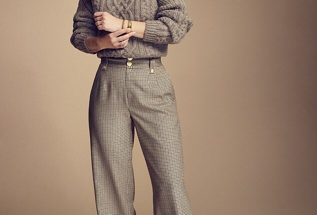 Jumper £395, herdwear.co; trousers, £299, holland cooper.com; shoes, £44, next.co.uk