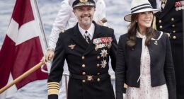 King Frederik and Queen Mary of Denmark, pictured here disembarking the royal ship Dannebrog in Copenhagen on September 10, have a new reason to smile