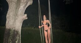 Irina Shayk showed off her toned physique in arresting bikini snaps shared to Instagram on Sunday