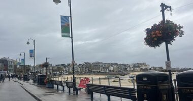Last year Cornwall faced its worst summer visitor numbers in a decade, and this summer is not predicted to be much better. Pictured: St Ives Harbour looking rather empty
