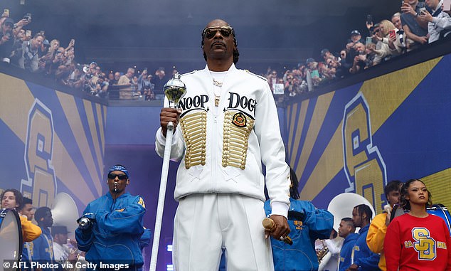 Snoop Dogg, 53, has been hailed as the 'King of Rap' after he took to the stage for the AFL Grand Final on Saturday
