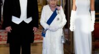 First Lady Melania Trump (right) is about to take another twirl on the world stage, being hosted by King Charles and Queen Camilla for an unprecedented second state visit. She poses with President Donald Trump (left) and Queen Elizabeth (center) during the 2019 state visit