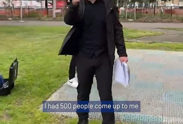 National Socialist Network founder Thomas Sewell (pictured) hijacked the Victorian Premier's press conference in Melbourne's west on Tuesday morning
