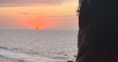 Jennifer Aniston said goodbye to the summer yesterday with a selection of snaps, and the Mail can reveal that the mystery silhouette in one image is her boyfriend Jim Curtis