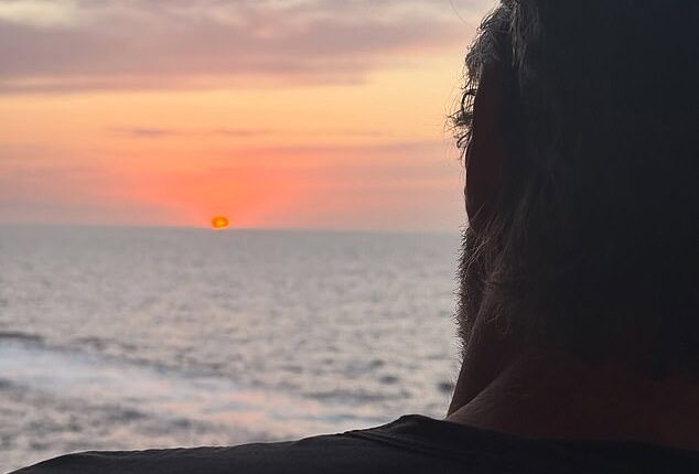 Jennifer Aniston said goodbye to the summer yesterday with a selection of snaps, and the Mail can reveal that the mystery silhouette in one image is her boyfriend Jim Curtis