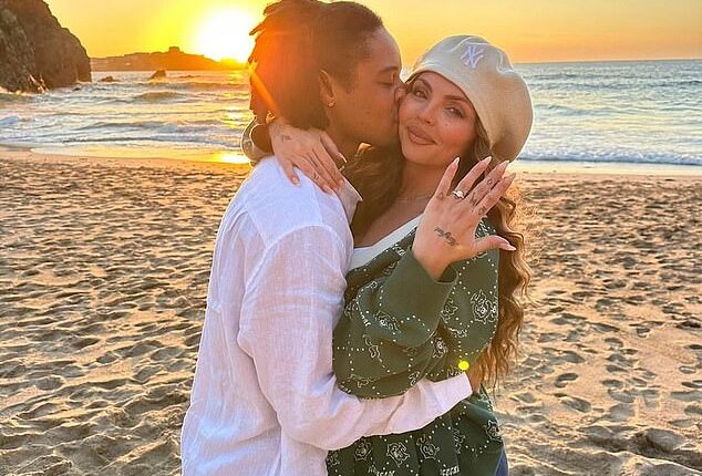 Jesy Nelson has been snubbed before her former Little Mix bandmates after announcing her engagement on Friday