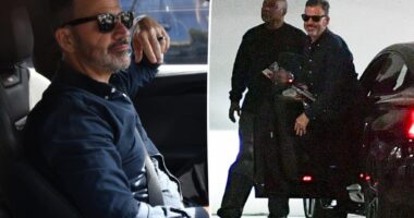 Jimmy Kimmel pictured smirking, visiting his lawyer's office after late-night show suspension