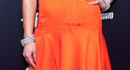 Juno Temple effortlessly turned heads in an orange mini dress