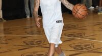 Justin Bieber, 31, showed off his basketball skills as he took to The League court in Los Angeles on Friday after selling out Coachella 2026