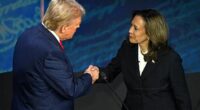 Kamala Harris (pictured right) prepared for what would have been a shocking back-and-forth on abortion in rehearsals for her lone debate with Donald Trump (pictured left)