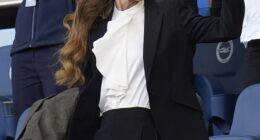 The Princess of Wales oozed sophistication as she attended the Women's Rugby World Cup at the Brighton & Hove Albion Stadium yesterday