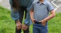 Kate Middleton said her youngest son Prince Louis is currently obsessed with collecting conkers and hiding them in 'his cupboard' and 'in his bed' (pictured in Slough in May 2023)