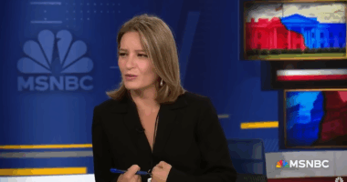Katy Tur talking on MSNBC.