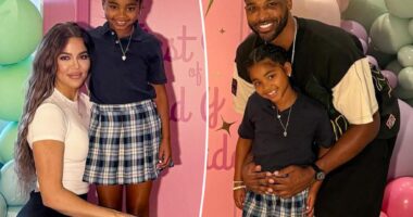 Khloe Kardashian and Tristan Thompson reunite for daughter True's first day of school