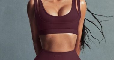 Kim Kardashian debuted NikeSkims on Monday. The inaugural apparel collection launches for sale on September 26