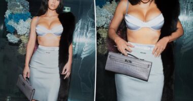 Kim Kardashian rocks silk bra and skirt in Italy getaway photos
