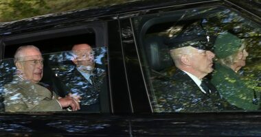 The King and Queen have attended church at Balmoral today, following reports that Prince Andrew and Sarah Ferguson have been told they are not welcome at the Royal Family's Christmas celebrations amid a fresh scandal involving Jeffrey Epstein