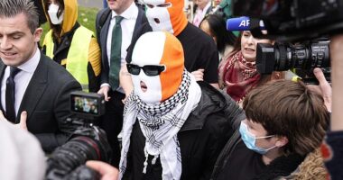 Liam Og Ó hAnnaidh, who performs under the stage name Mo Chara, was accused of displaying a flag in support of the terrorist group Hezbollah at a gig in November last year