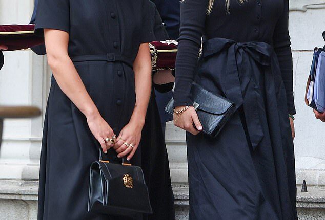 Lady Amelia Windsor and Lady Marina Windsor arrived at Westminster Cathedral ahead of the funeral