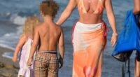 Lauryn Goodman showed off her toned figure during a fun-filled family holiday with her two children in Marbella on Tuesday