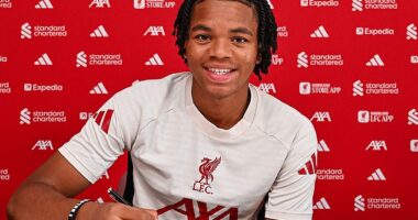 Liverpool wonderkid Rio Ngumoha is handed a '360% pay rise' - but it's still a fraction of his team-mates' wages