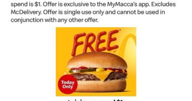 McDonald's Australia is giving away free Cheeseburgers for one day only