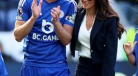 Rebekah's husband Jamie Vardy signed for for Serie A side US Cremonese last week, with the couple flying out to Lombardy this weekend (pictured on his last day at Leicester)