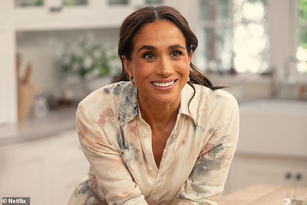 Meghan Markle (pictured) has not accompanied husband Prince Harry on his four-day trip to the UK