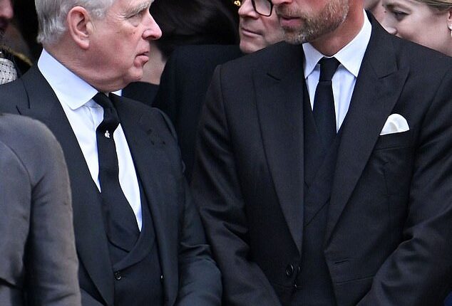 The disgraced Duke of York tried to engage in conversation with his nephew after the pair paid tribute to Katharine Kent in a service at Westminster Cathedral