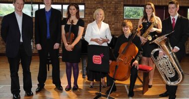 Adam O'Shea (second left) said the late Duchess of Kent's ‘quiet dedication’ to supporting young musicians from deprived backgrounds was the inspiration behind his own success