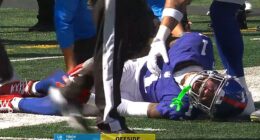 Malik Nabers was left writhing in pain after suffering a non-contact injury on Sunday