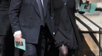 Max Clifford leaves Jade Goody's funeral ceremony in Buckhurst Hill, Essex in April 2009