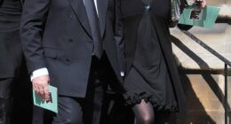 Max Clifford leaves Jade Goody's funeral ceremony in Buckhurst Hill, Essex in April 2009