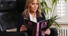 Tongue appeared to be firmly in cheek on Wednesday as unlucky in love Patsy Kensit launched a new phone feature created to help newly single Brits move on from painful breakups
