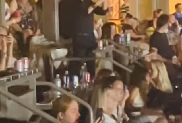 Paul McCartney was seen sweetly filming Noel Gallagher singing Little By Little as he joined A-listers at Oasis's California gig