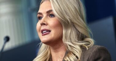 In August, President Donald Trump had some choice words about his Press Secretary Karoline Leavitt (pictured in 2025) as he informed the world about just how much he appreciated her lips