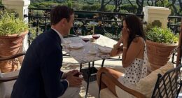 Sofia Franklyn, 32, shared the news to Instagram, not showing her soon-to-be husband's face, but did show him bending down on one knee