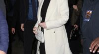 Michelle Dockery was snapped arriving at the Downton Abbey premiere afterparty in London after revealing she was expecting her first child on Wednesday