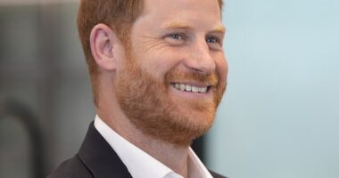 Prince Harry, pictured in London yesterday, has made a surprise visit to Kyiv as part of his work for the Invictus Games