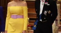 US First Lady Melania Trump is pictured alongside the Prince of Wales during the glitzy state banquet on Wednesday evening