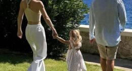 Lady Kitty Spencer, 34, shared a selection of photographs from her holiday to the French Riviera with her husband, Michael Lewis, 66, and their two-year-old daughter Athena