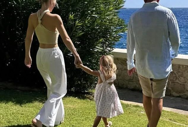 Lady Kitty Spencer, 34, shared a selection of photographs from her holiday to the French Riviera with her husband, Michael Lewis, 66, and their two-year-old daughter Athena
