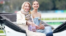 Kate Waterhouse and her legendary horse trainer mother Gai Waterhouse (both pictured) dressed to impress as they attended the Everest Carnival Launch in Sydney on Tuesday