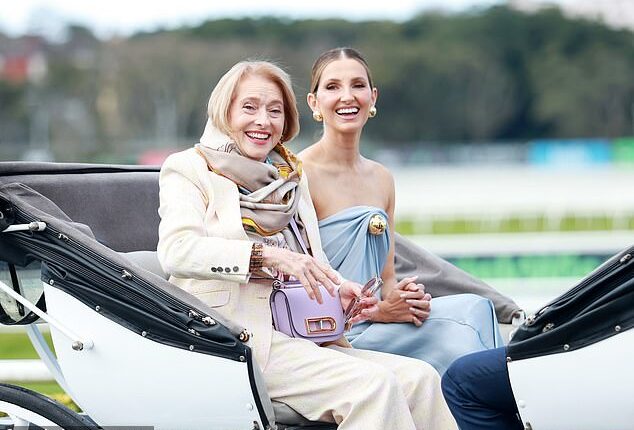 Kate Waterhouse and her legendary horse trainer mother Gai Waterhouse (both pictured) dressed to impress as they attended the Everest Carnival Launch in Sydney on Tuesday