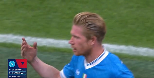 Kevin De Bruyne expressed his frustration after being substituted in Napoli's loss by AC Milan