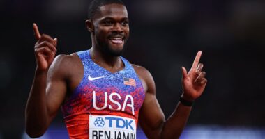 Rai Benjamin reinstated as world champion after controversial disqualification in men’s 400m hurdles