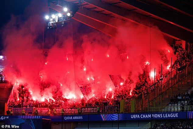 Rangers have been punished after their supporters lit fireworks in the play-off away to Brugge