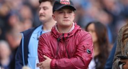 Ricky Hatton's son Campbell fought back the tears as Manchester City paid tribute to his late father on Saturday